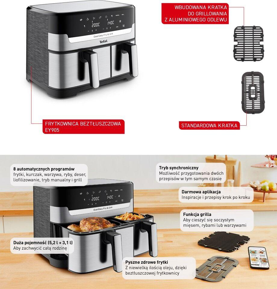 Tefal Dual Easy Fry & Grill EY905D