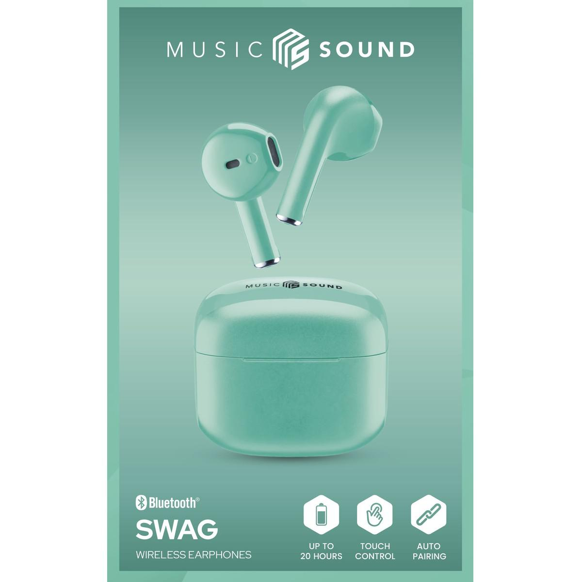MUSIC SOUND SŁUCHAWKI DOUSZNE TWS CELLULAR LINE SWAG MS Zielone