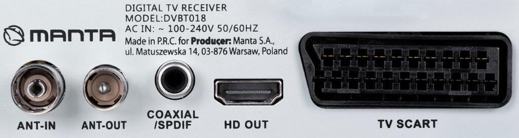 Manta TUNER DVB-T2 MANTA DVBT018
