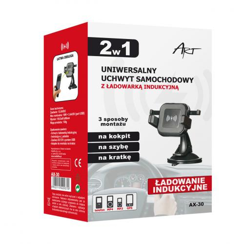 ART uchwyt samochodowy z ładowaniem indukcyjnym ART AX-30