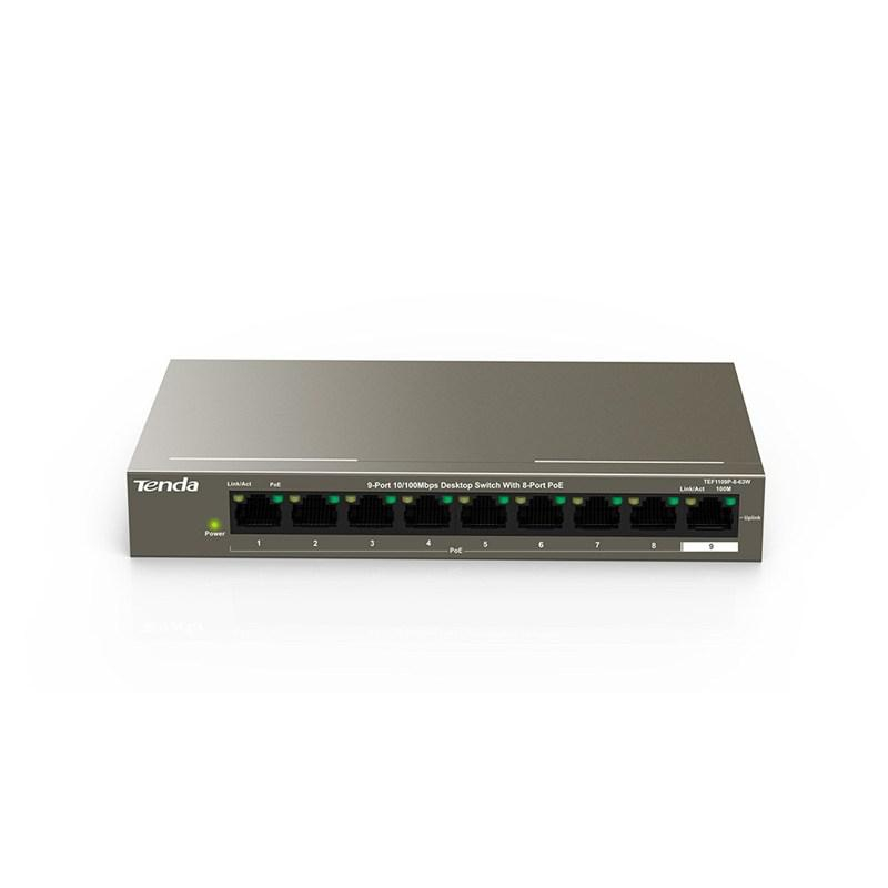 Tenda TEF1109P-8-63W 9-portowy 10/100 Mb/s