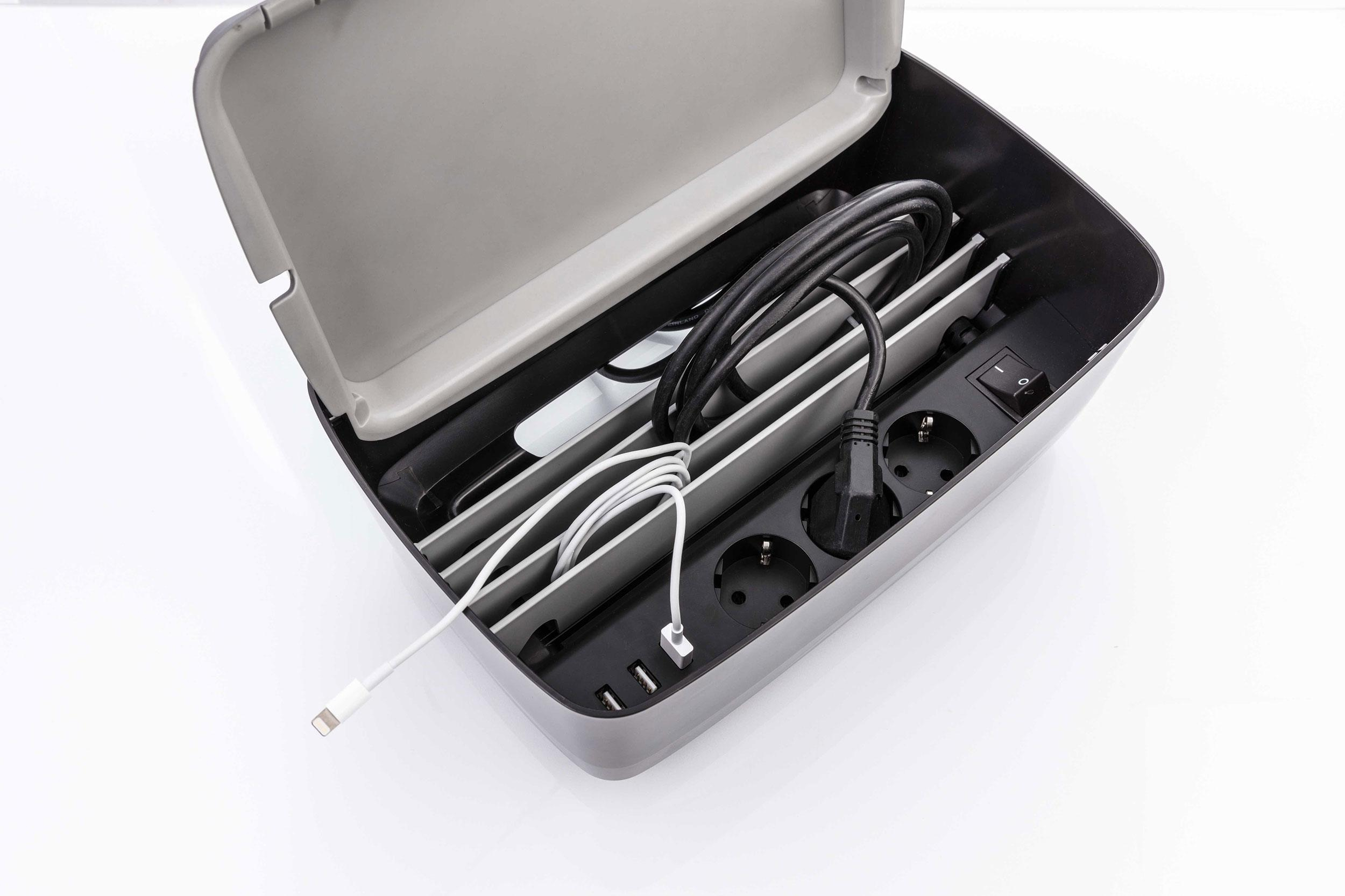 KMP Organizer na kable z ładowarką 3xUSB i listwą zasilającą KMP