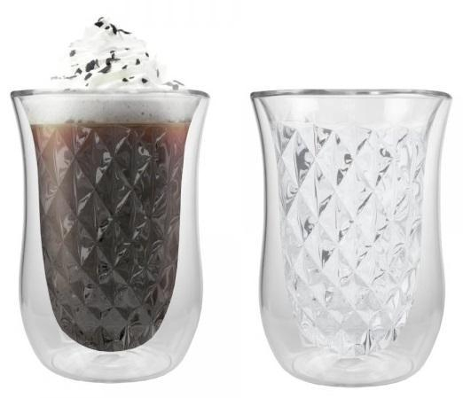 EZYSTYLE Szklanki termiczne Ezy Style Diamond 250ml do kawy 2 szt.