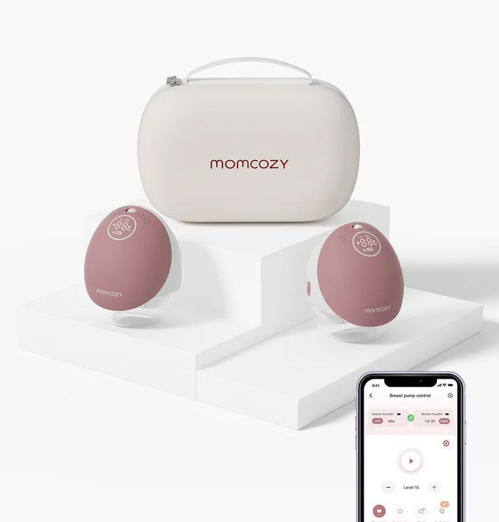 MOMCOZY Laktator podwójny bez użycia rąk M9 Podwójny (Czerwony)