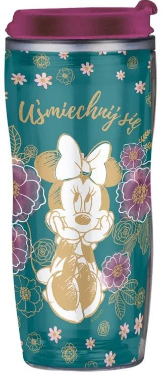 DISNEY Kubek/Bidon Minnie Flowers Green z wymienną dekoracją 400 ml