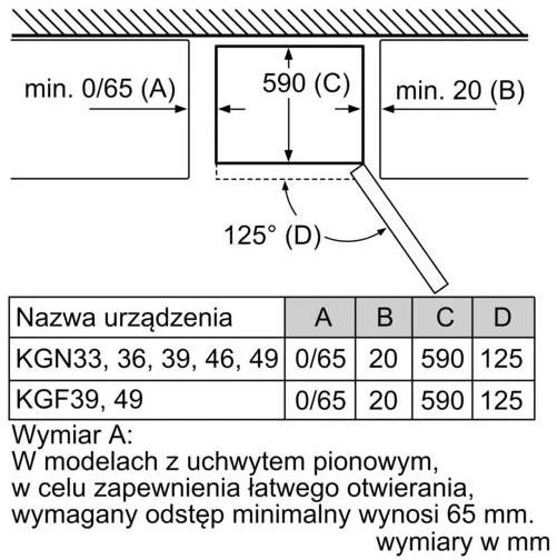 BOSCH LODÓWKA BOSCH KGN33NWEB - No Frost