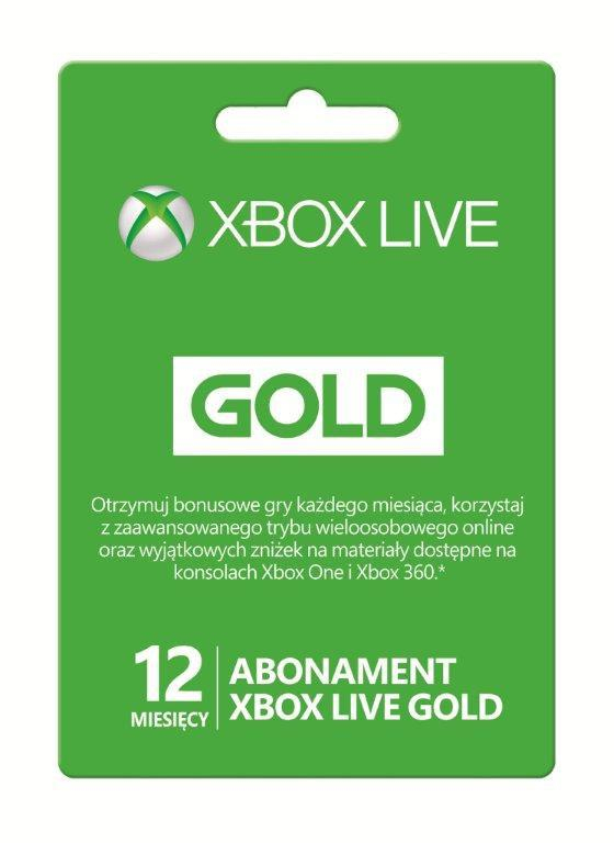 Microsoft 12 miesięczny abonament Xbox Live Gold