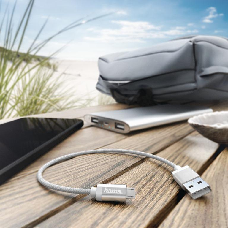 Hama KABEL USB-microUSB HAMA 0,2m biały #