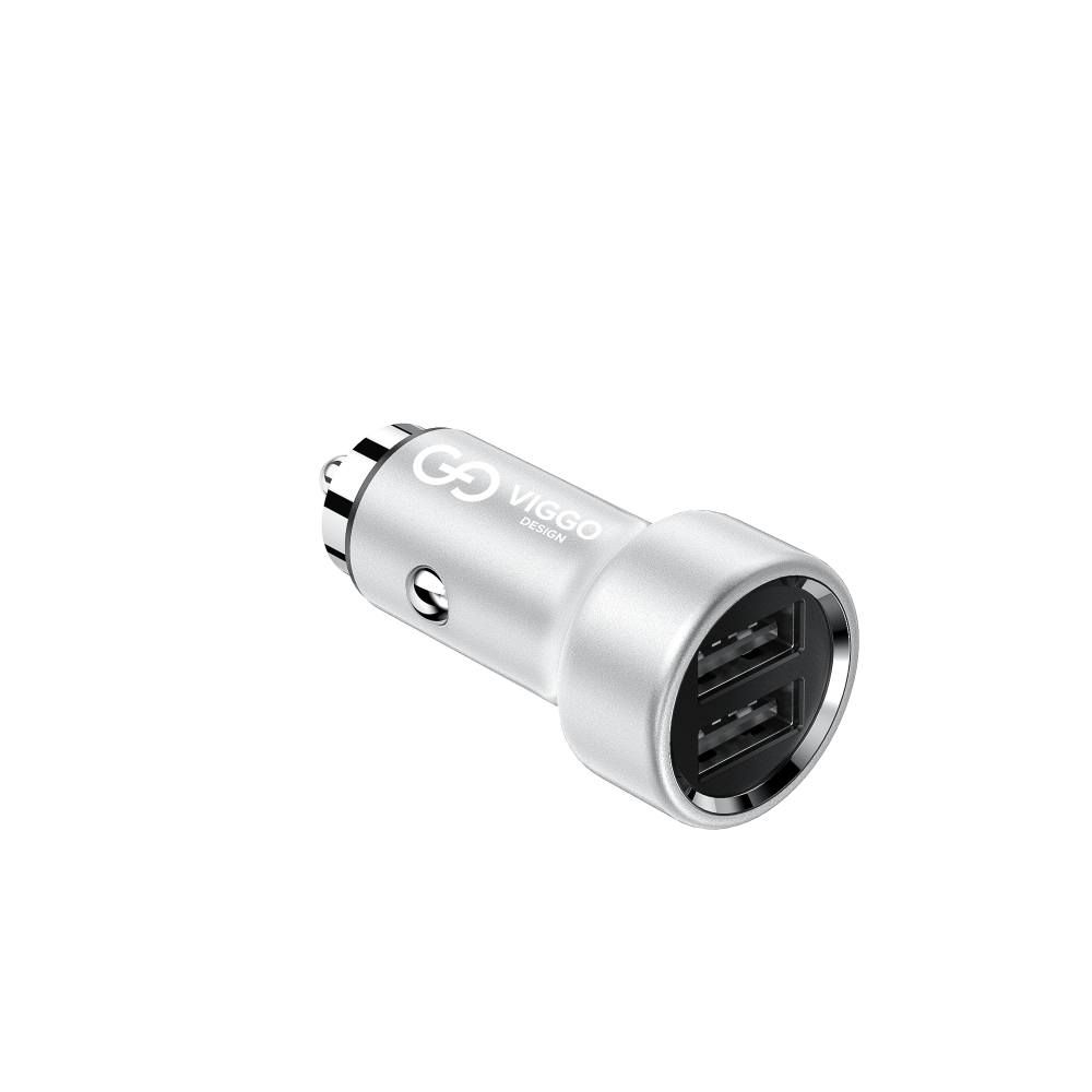 VIGGO DESIGN 2xUSB 3.4A Srebrna