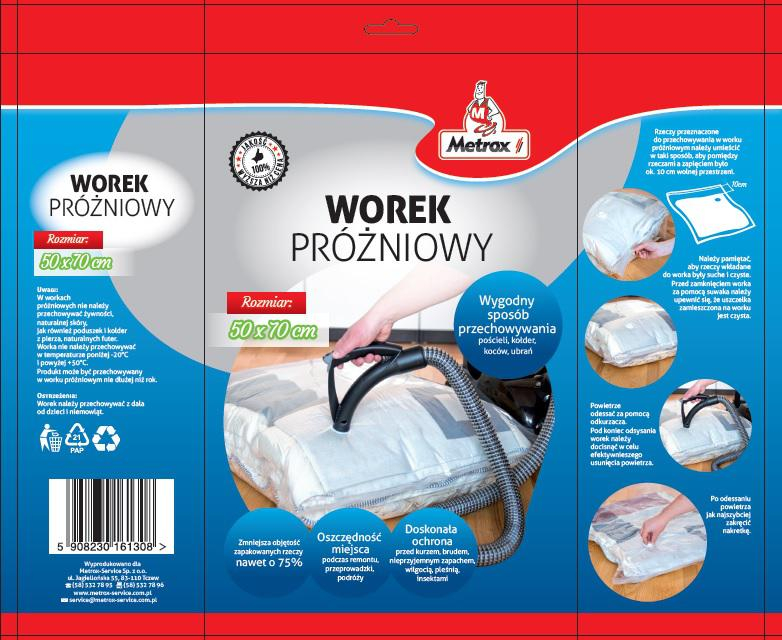 METROX  Worek próżniowy 50 x 70 cm