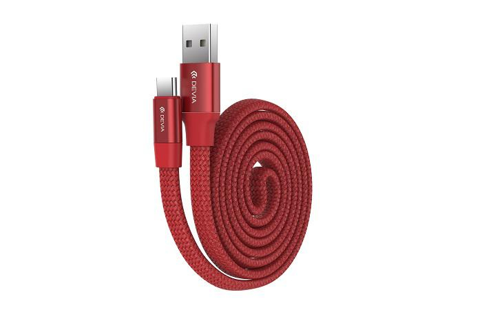 DEVIA Kabel USB - USB-C DEVIA Ring Y1 czerwony