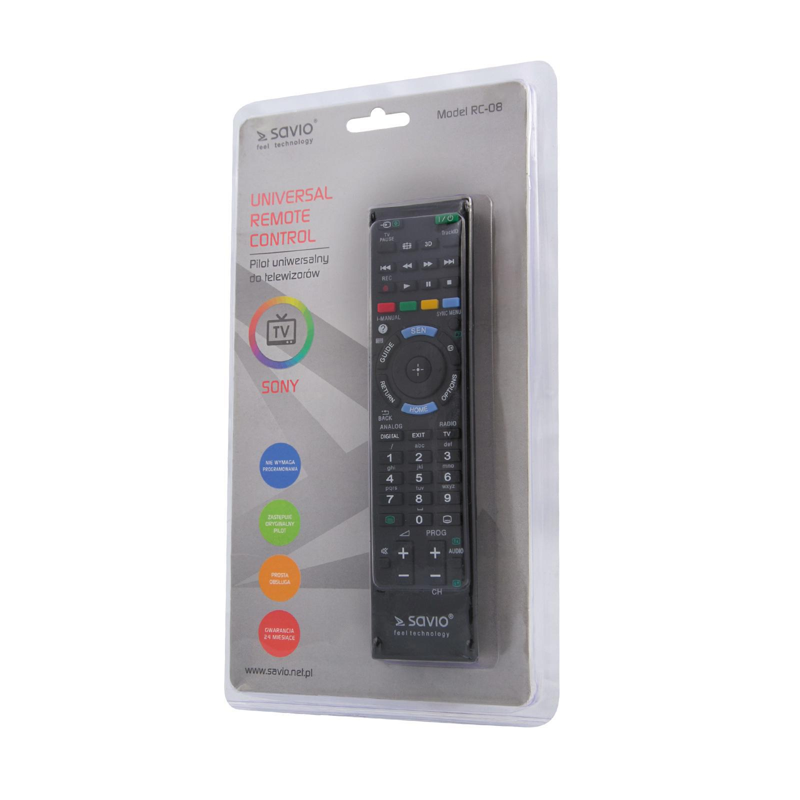 SAVIO SAVIO RC-08 Pilot uniwersalny/zamiennik do TV SONY #