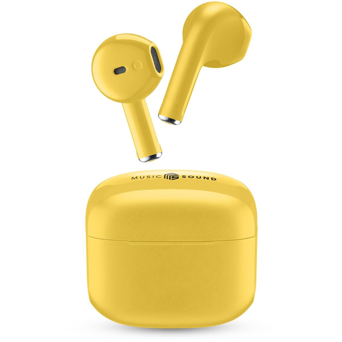 MUSIC SOUND SŁUCHAWKI DOUSZNE TWS CELLULAR LINE SWAG MS Żółte
