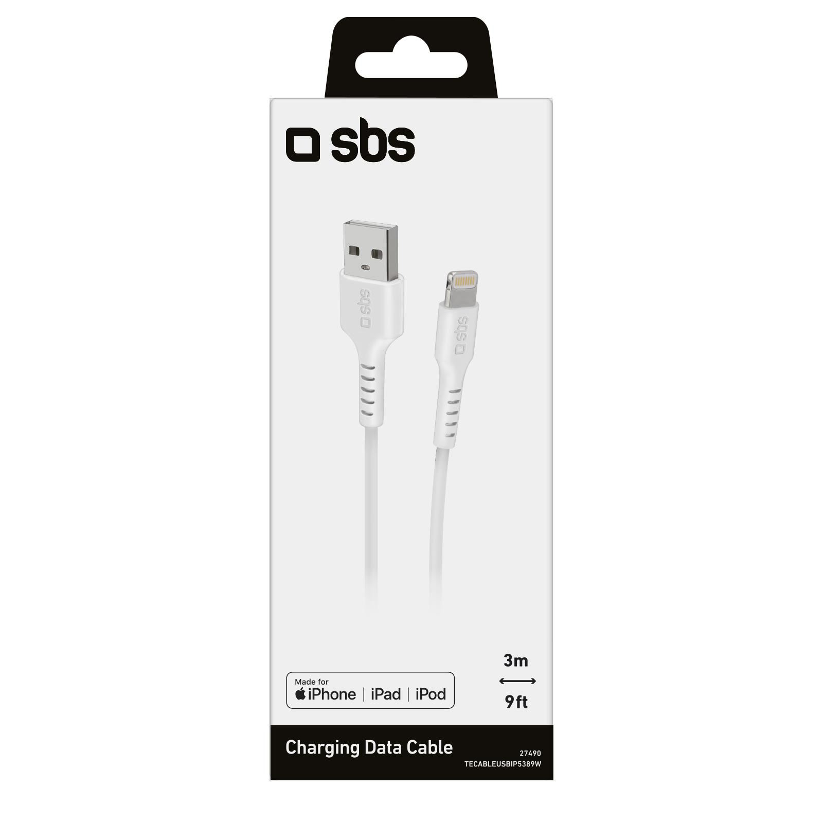 Kabel SBS USB-Lightning MFI C-89 SBS 3M Biały