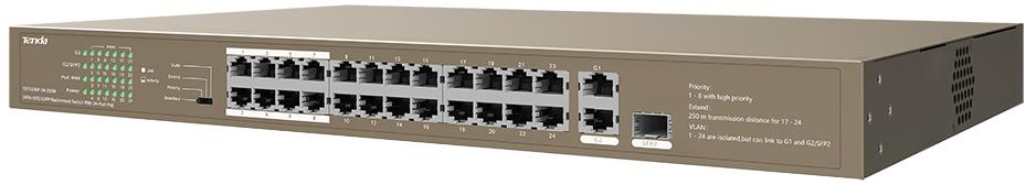 Tenda TEF1126P-24-250W 16-portów Fast Ethernet PoE 250W Rack