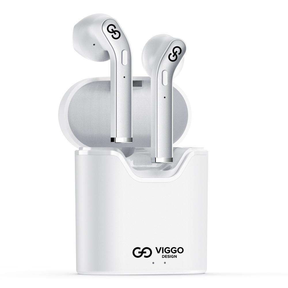 VIGGO DESIGN SŁUCHAWKI DOUSZNE TWS VIGGO Earbuds EBT01E Białe