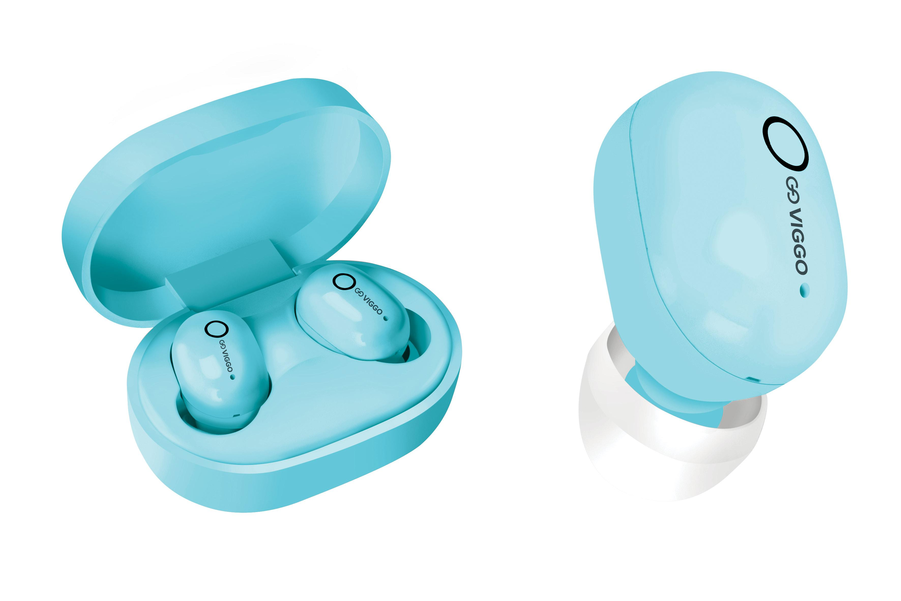 VIGGO DESIGN SŁUCHAWKI DOUSZNE TWS VIGGO Earbuds EBT02B Niebieskie