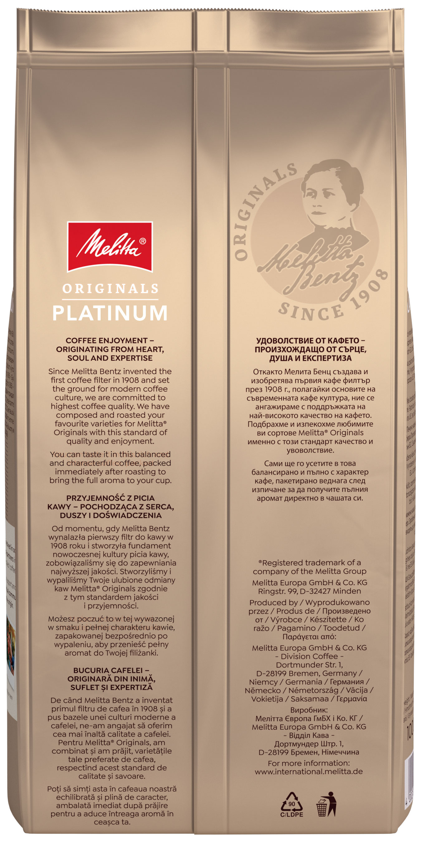Melitta Kawa Melitta Originals Platinum 1000g