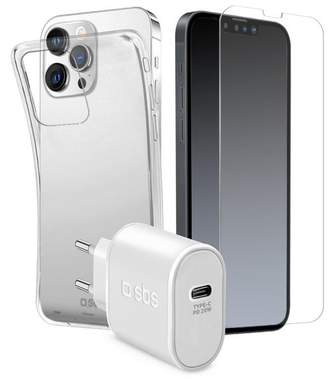 SBS Zestaw startowy do iPhone 13 Pro (ładowarka, etui, szkło)
