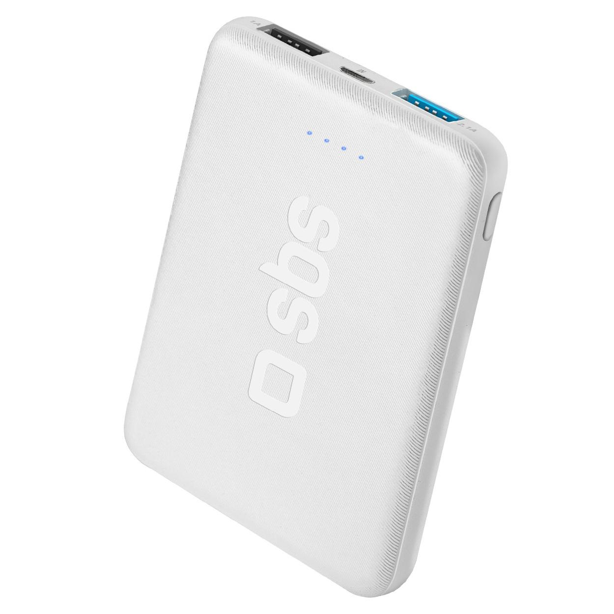 SBS POWERBANK SBS 5.000 mAh Pocket 2xUSB Biały