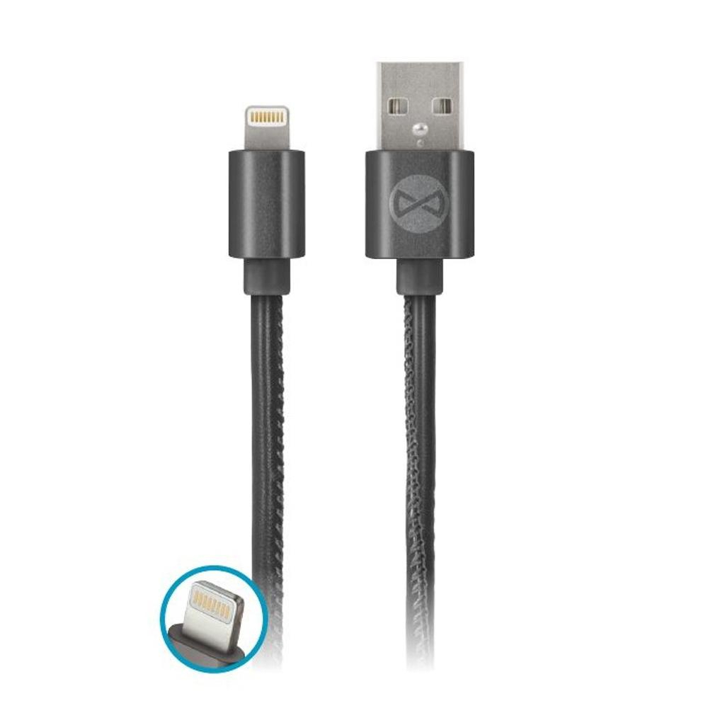 Forever USB-Lightning 1M skóra czarny
