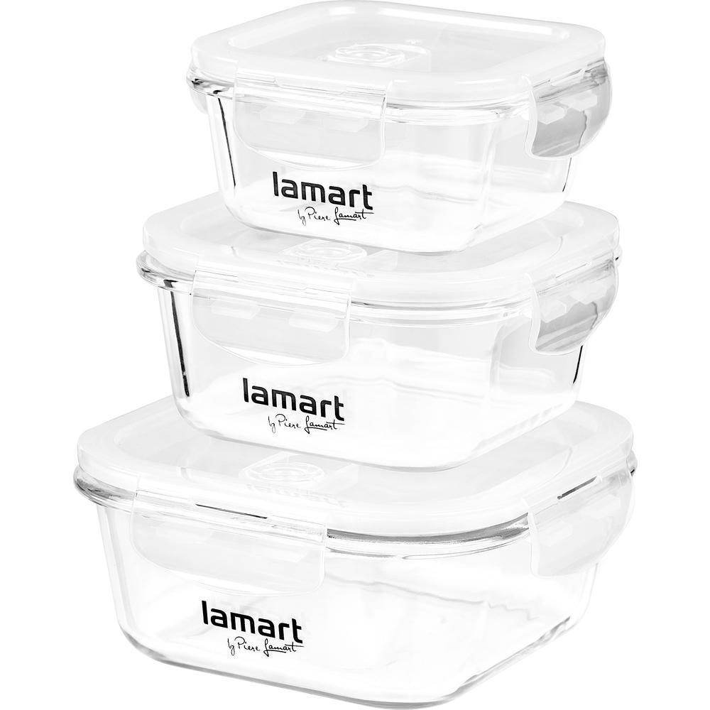 Lamart LAMART Zestaw 3 szklanych pojemników 3 SZT. CAN (LT 6012)