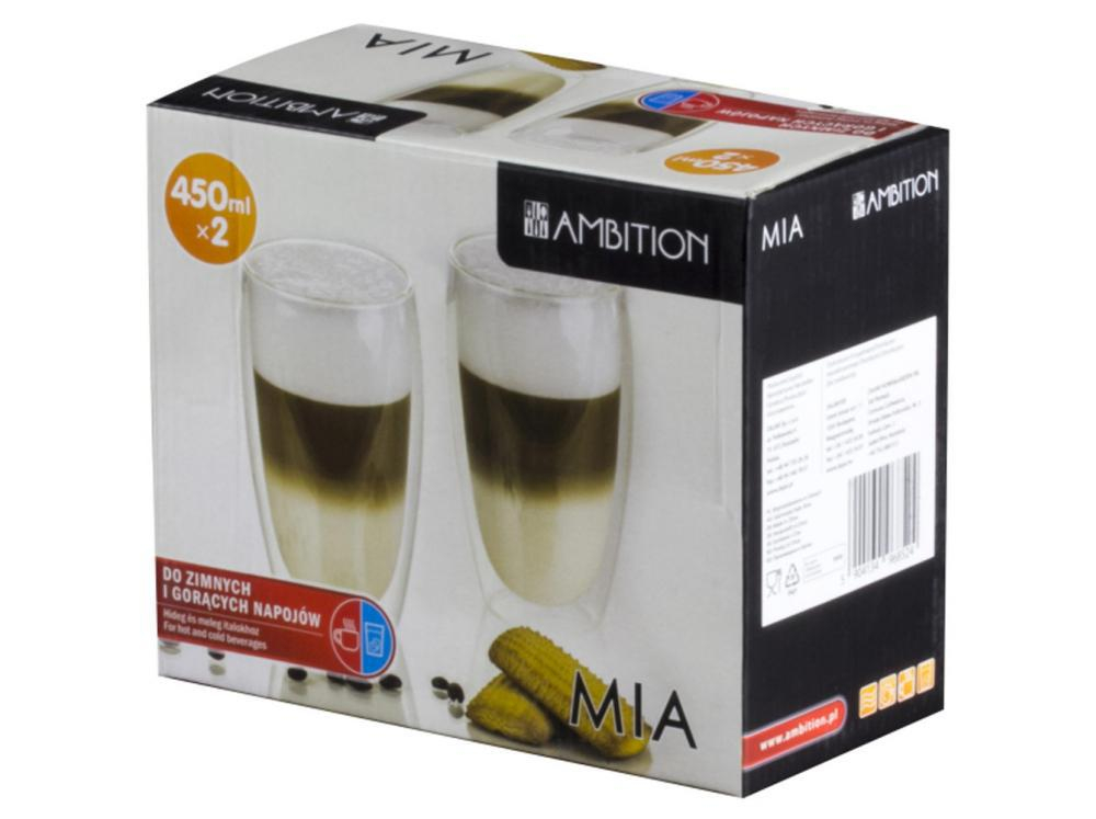 AMBITION Szklanki termiczne 2 szt. Mia 450 ml (96852) do kawy Latte