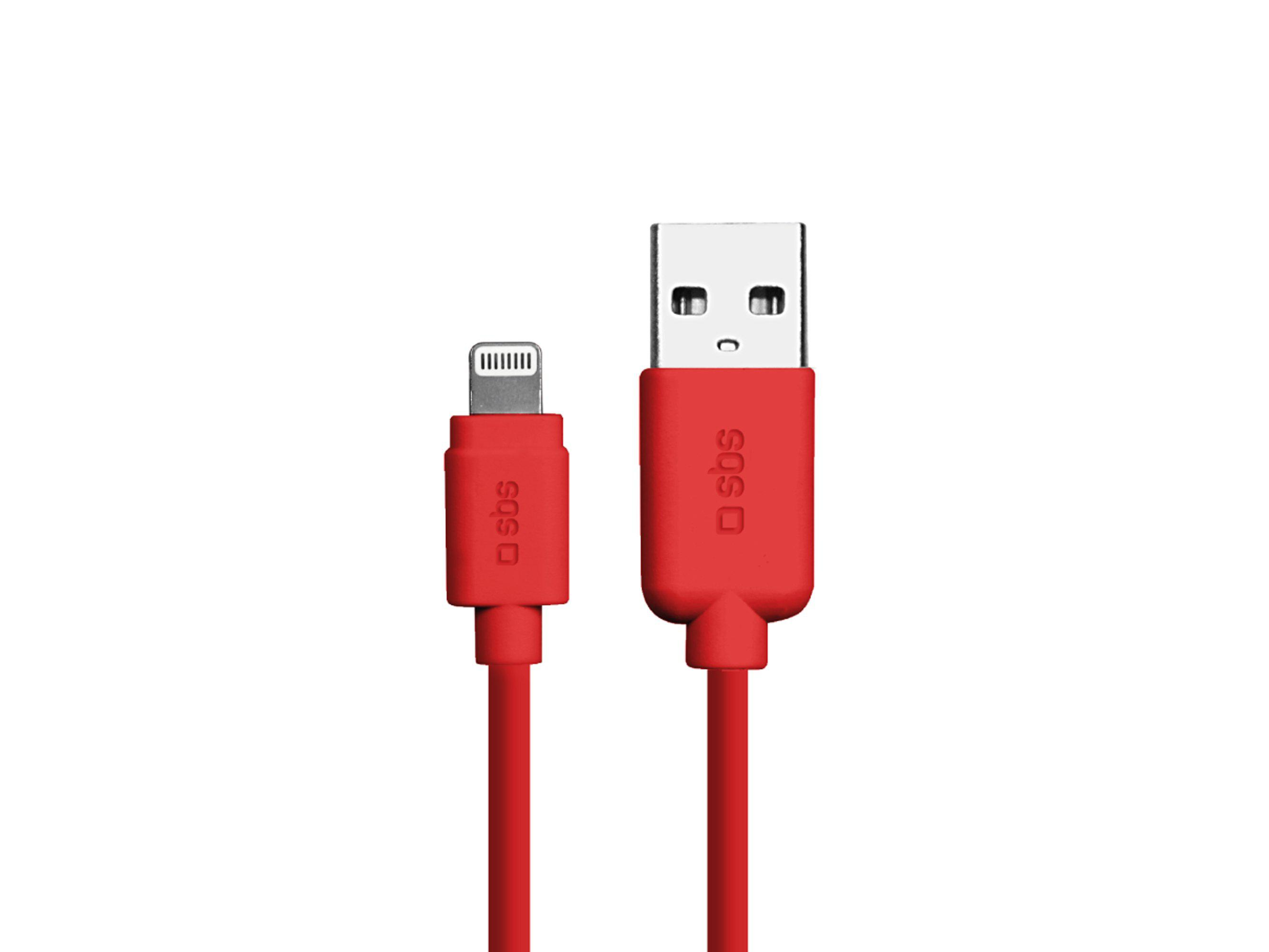 SBS USB-LIGHTNING MFI 1m Czerwony