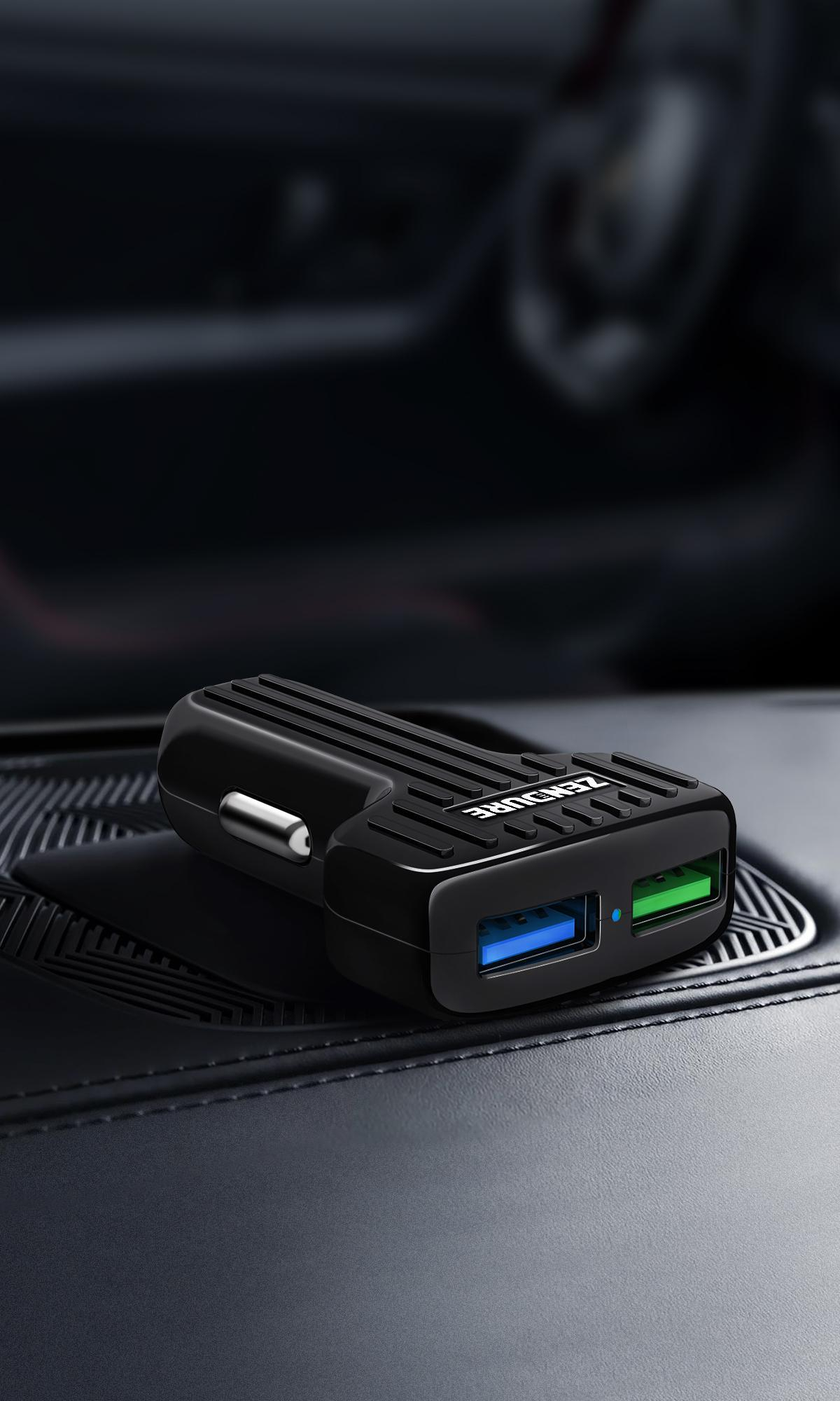 ZENDURE Ładowarka samochodowa Zendure 2xUSB QC 3.0 czarna
