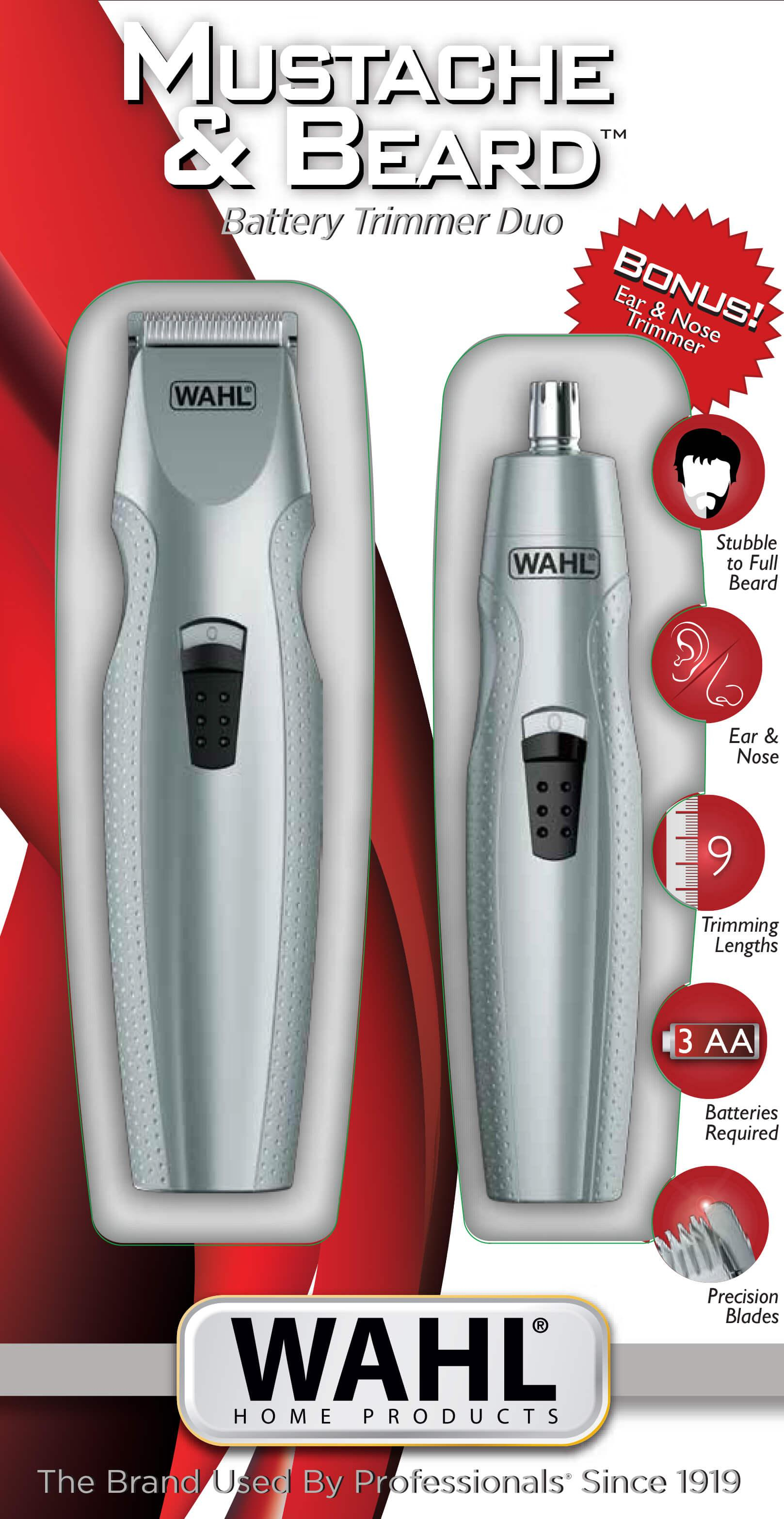 Wahl Trymer do wąsów i brody na baterie – zestaw