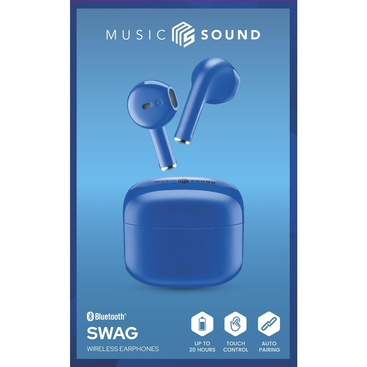 MUSIC SOUND SŁUCHAWKI DOUSZNE TWS CELLULAR LINE SWAG MS Niebieskie