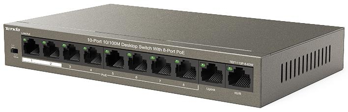 Tenda TEF1110P 8 portów Fast Ethernet Poe 63W