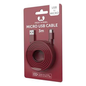 Fresh N Rebel Kabel USB-microUSB Fresh'N'Rebel 3m Ruby Red