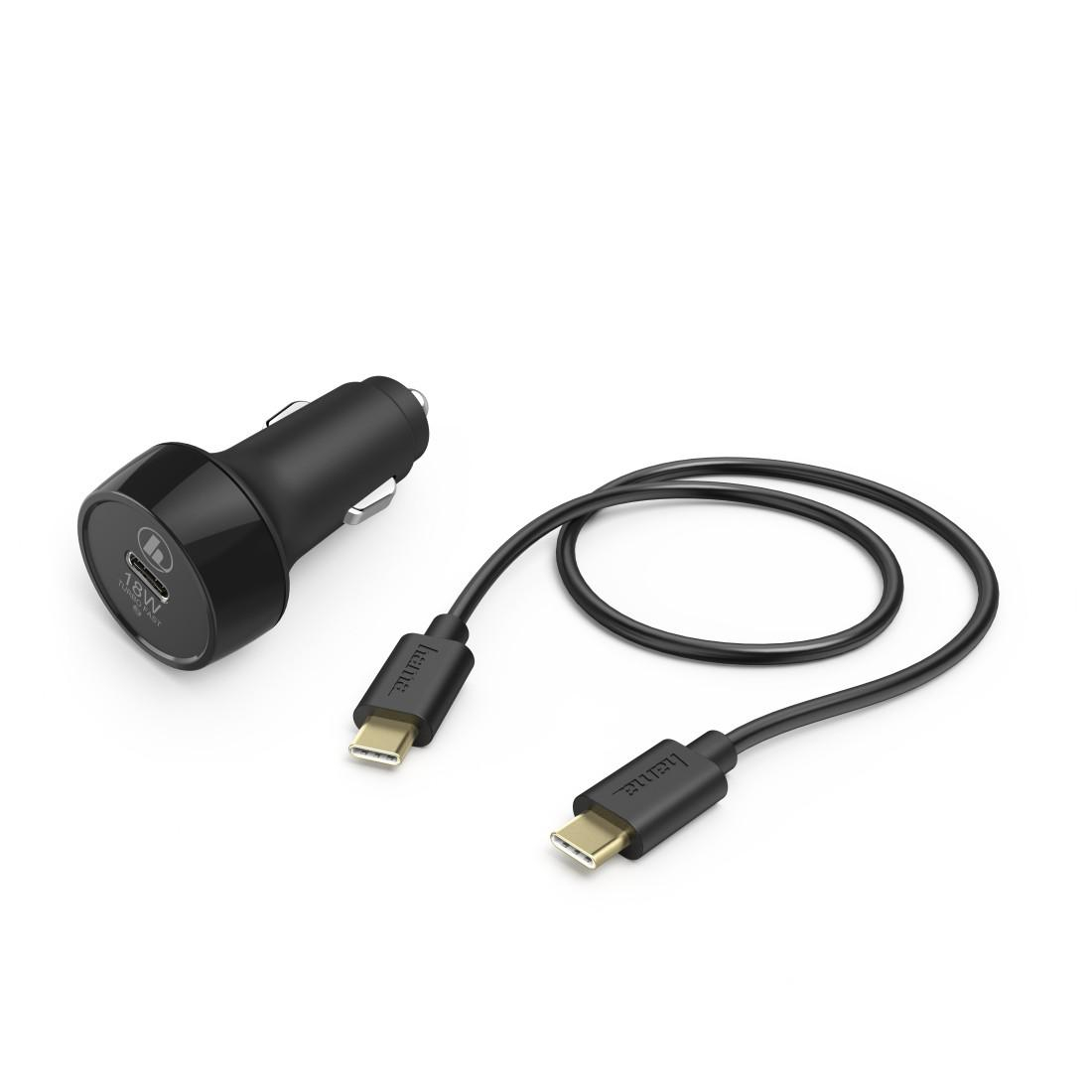 Hama Ładowarka samochodowa HAMA 1xUSB-C PD 18W QC 3.0 + kabel USB
