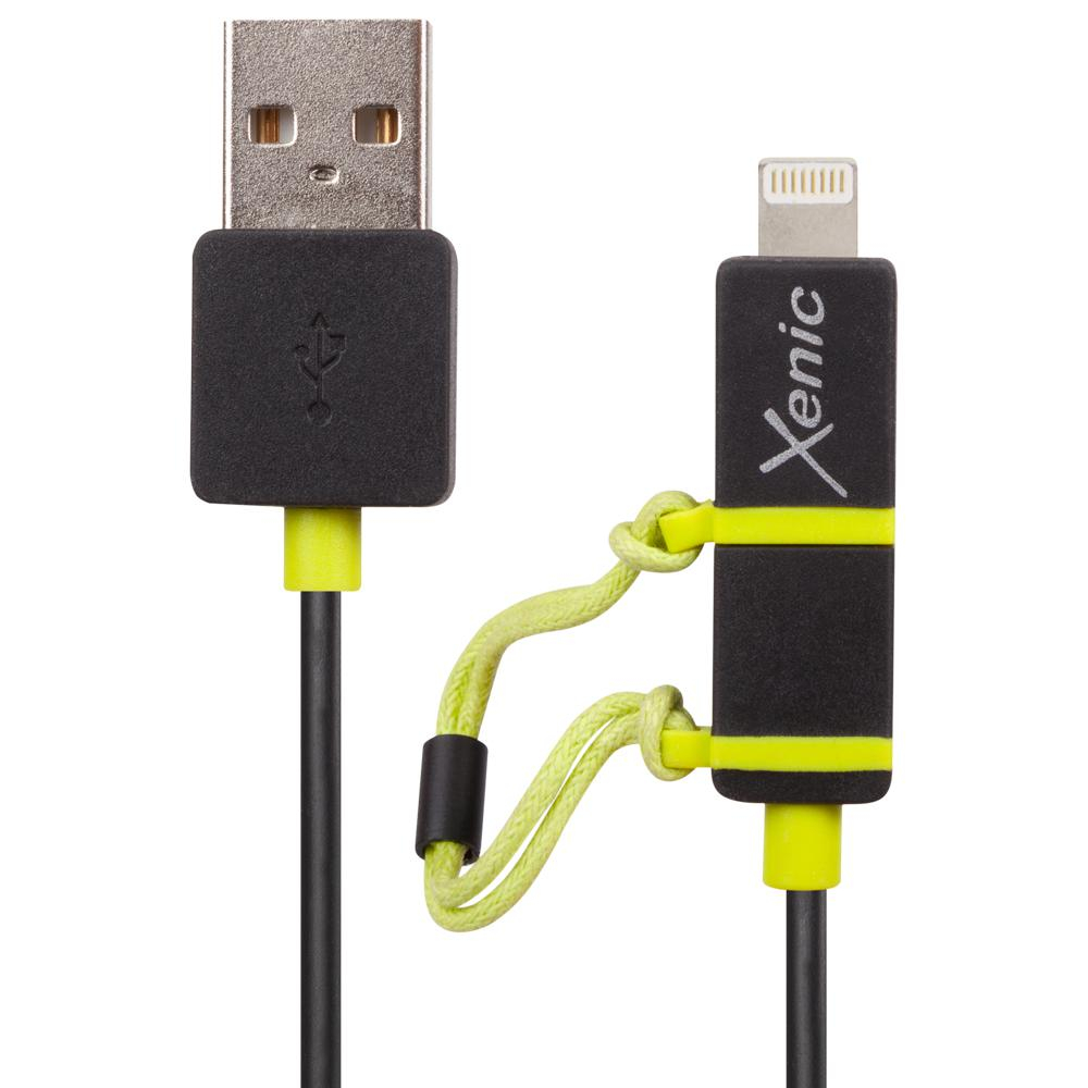 Brak KABEL MICRO USB/LIGHTNING 1,2m XENIC