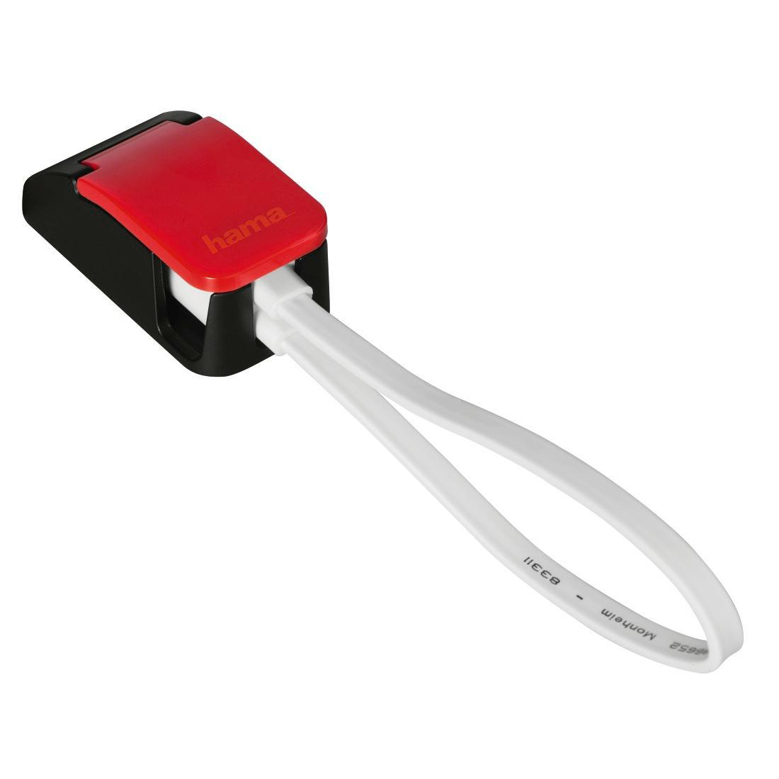 Hama USB-Lightning 0.2m MFI biały + uchwyt
