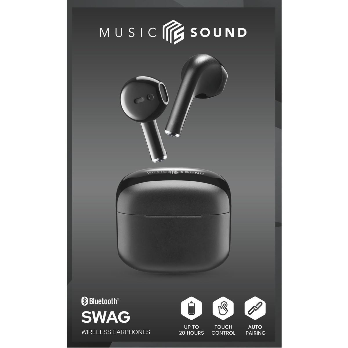 MUSIC SOUND SŁUCHAWKI DOUSZNE TWS CELLULAR LINE SWAG MS Czarne