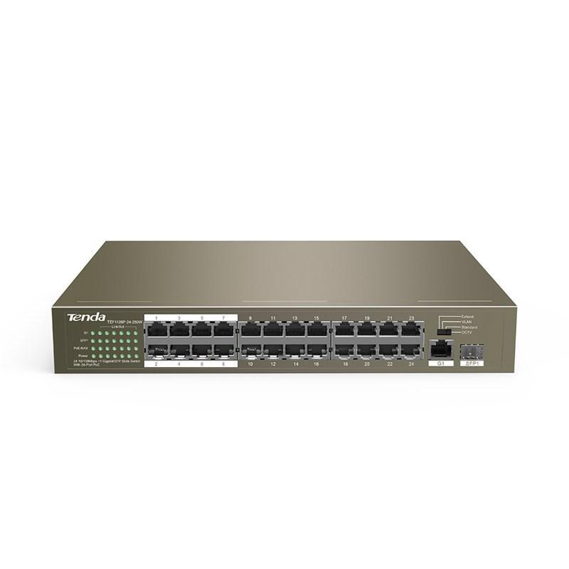 Tenda TEF1126P-24-250W 24-portowy 10/100Mbps +1 GE/SFP Slots