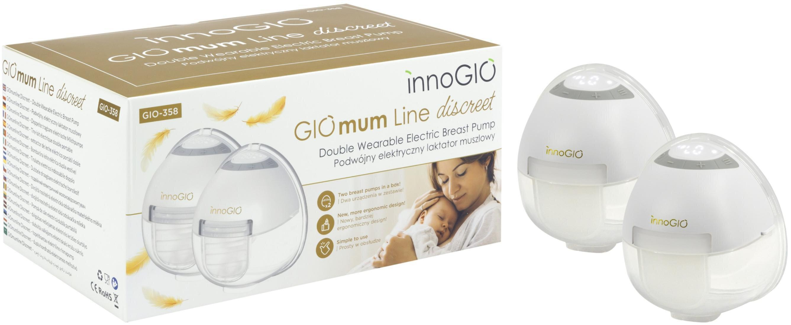 InnoGIO GIOmum Line Discreet- Podwójny Elektryczny laktator muszlowy