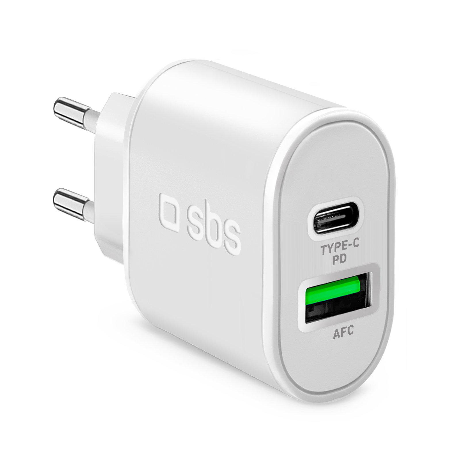 SBS Ładowarka Sieciowa SBS PD 1xUSB 1xUSB-C 20W biała #