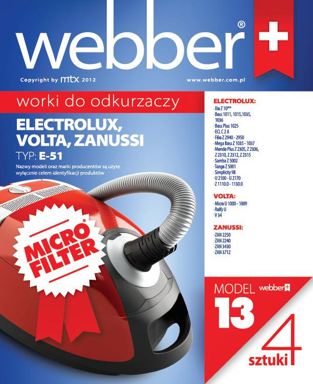 Webber Worki do odkurzaczy micro ELECTROLUX XIO E51 (13) 4 szt.