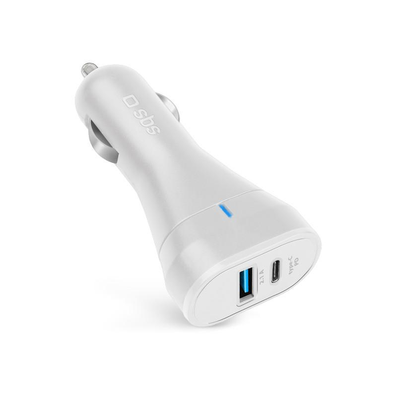 SBS Ładowarka Samochodowa SBS PD 1xUSB 1xUSB-C 20W biała #