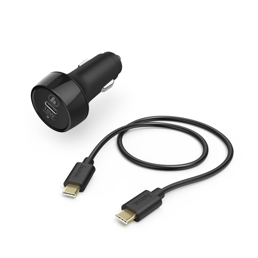 Hama Ładowarka samochodowa HAMA 1xUSB-C PD 18W QC 3.0 + kabel USB