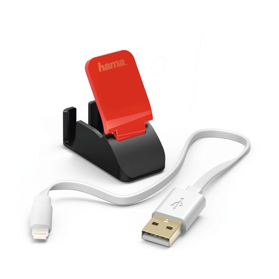 Hama USB-Lightning 0.2m MFI biały + uchwyt