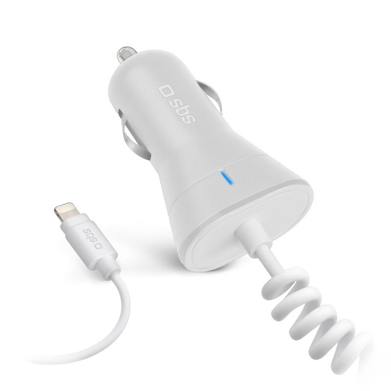 SBS samochodowa z kablem Lightning MFI biała