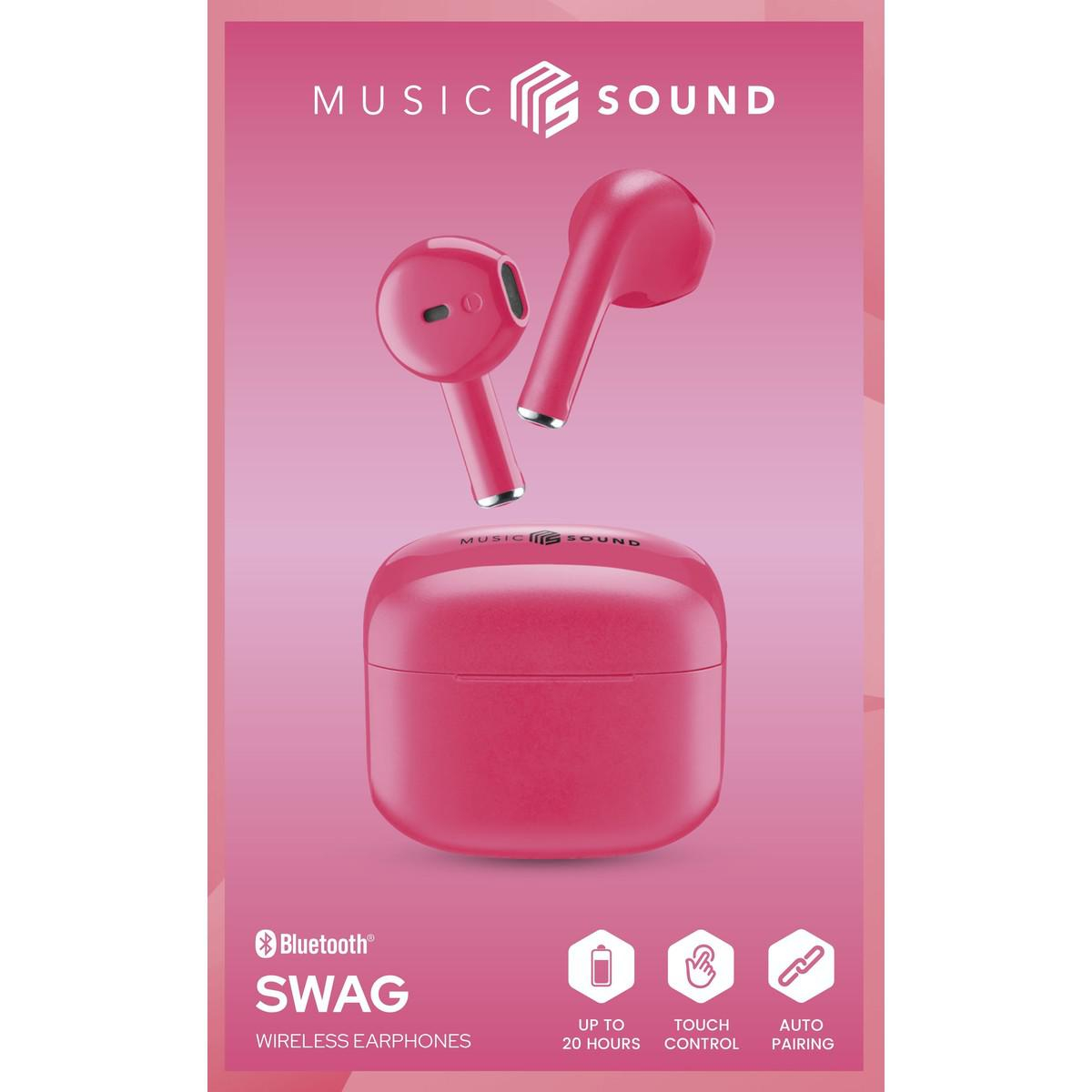 MUSIC SOUND SŁUCHAWKI DOUSZNE TWS CELLULAR LINE SWAG MS Różowe