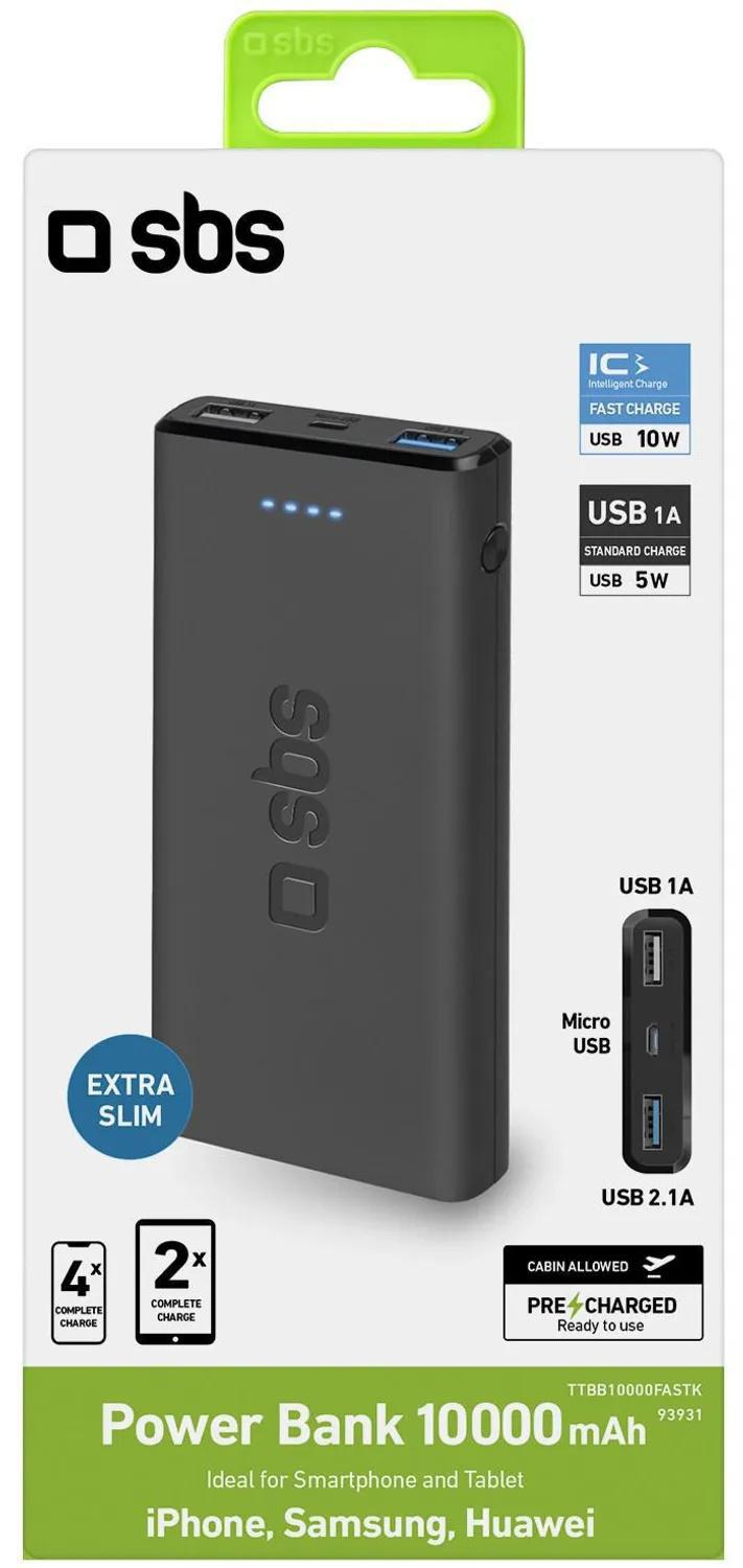 SBS POWERBANK SBS 10.000 mAh 10W 2xUSB Czarny