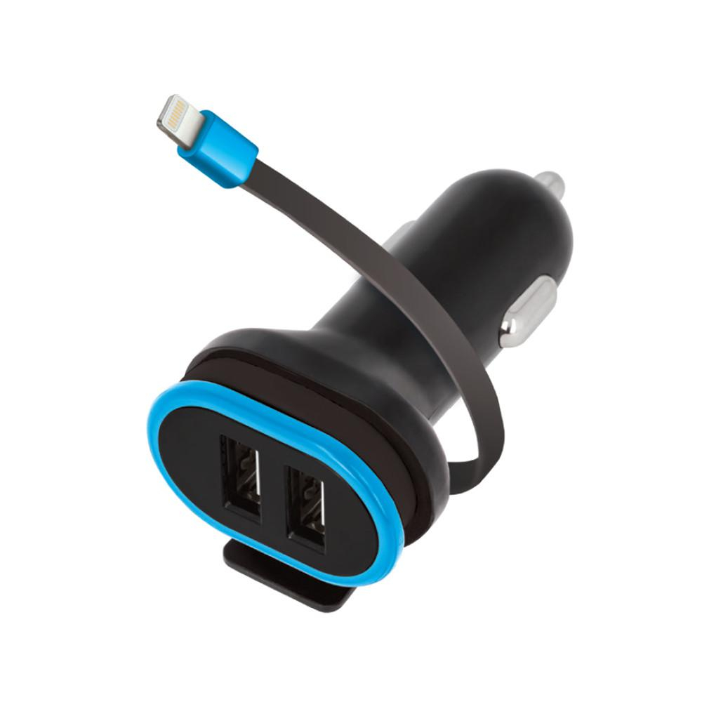 Forever Ładowarka samochodowa Forever CC-02 2xUSB 3A + kabel Lightning