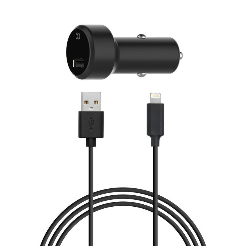 Xqisit Ładowarka samochodowa XQISIT 1xUSB 2.4A + kabel Lightning
