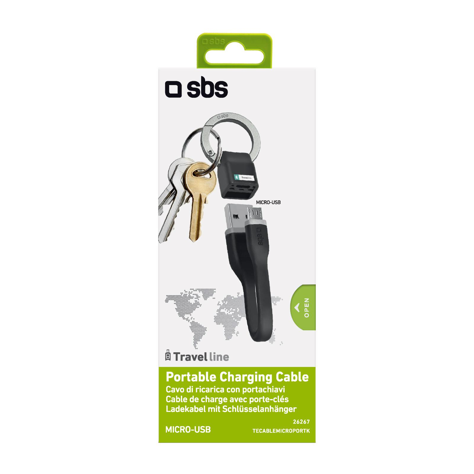 SBS Kabel USB-microUSB SBS z brelokiem do kluczy Czarny #